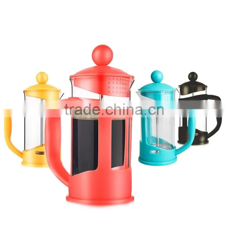 French Press Coffee Tea pot & Glass Espresso Maker, Black 34oz Glass Teapot