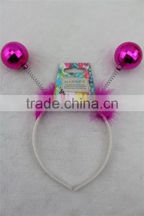 Halloween ball headband party ball hairband with feather