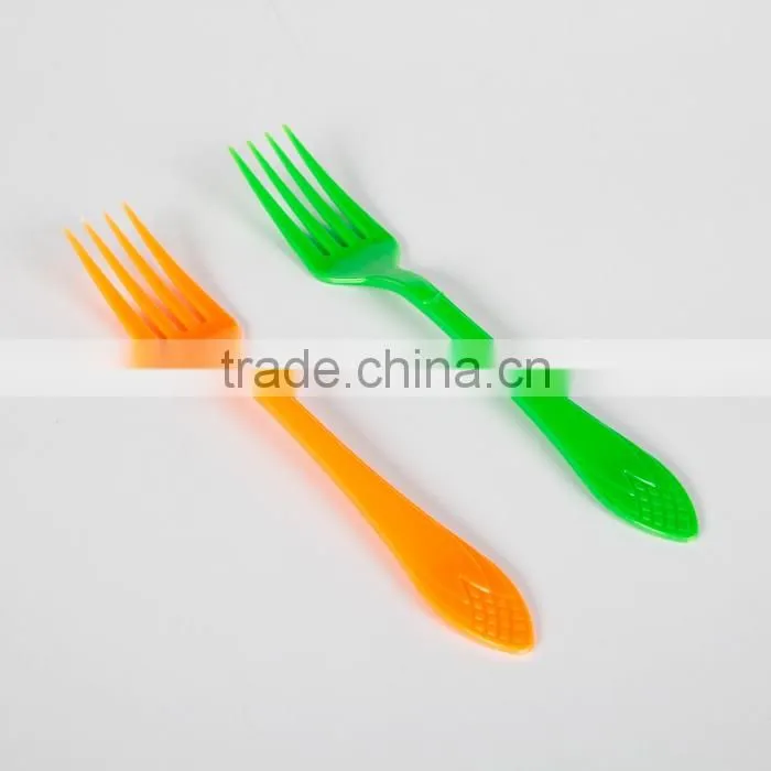 colorful disposable plastic fork for dessert or fruit