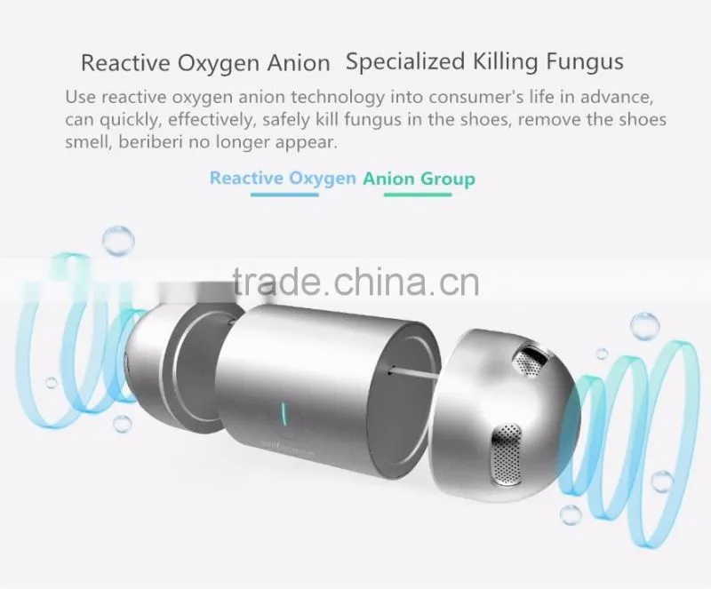 2017 New Arrival Innovative Smart Mobile APP Control Shoe Sterilizer, Mini Aluminum Capsule Design Oxygen Anion Shoe Sterilizer