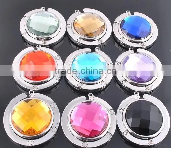 mix-colors diamante foldable metal table bag hanger