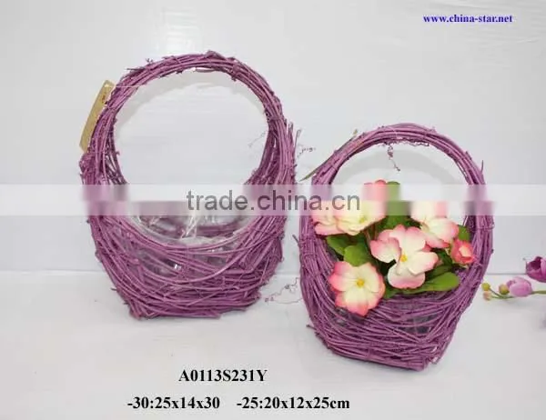 willow plate for flower arrangement