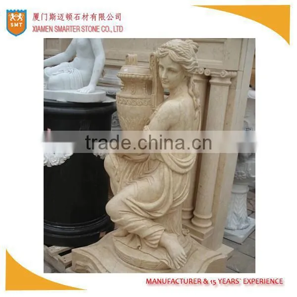 Beautiful fair yellow stone carving sculpture for indoor
