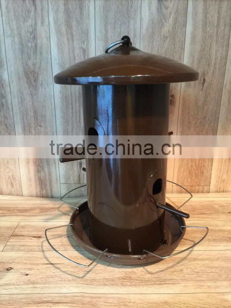 Garden squirrel proof metal bird seed feeder