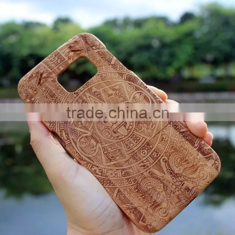 Classical Chinese walnut/bamboo/rosewood/cherry/maya cartoon cell phone case for Samsung