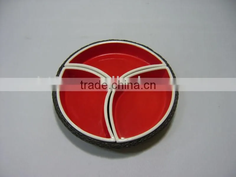 New and fashion House Red Color Ceramic Party Snack Tray