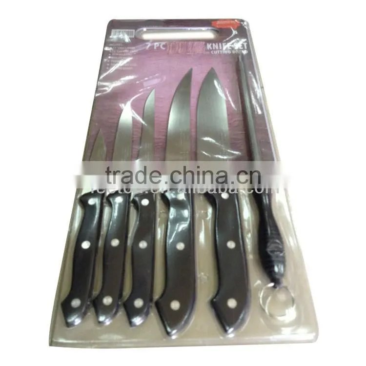 7PCS knife set with cutting board