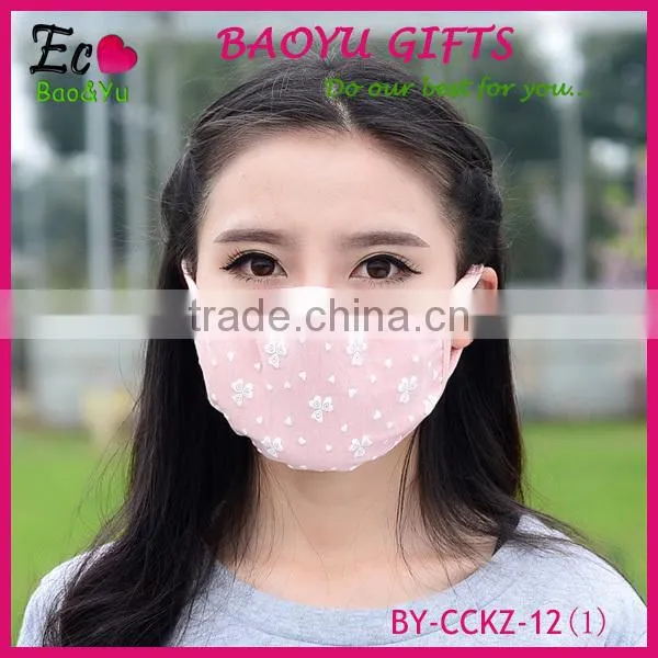 Hot selling fashion summer sunscreen lace mask/anti-dust Cotton respirator for women
