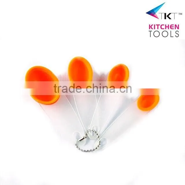 Set Of 4 Silicone Measuriing Cup Food Grade Material With High Quality Measuring Spoon Set