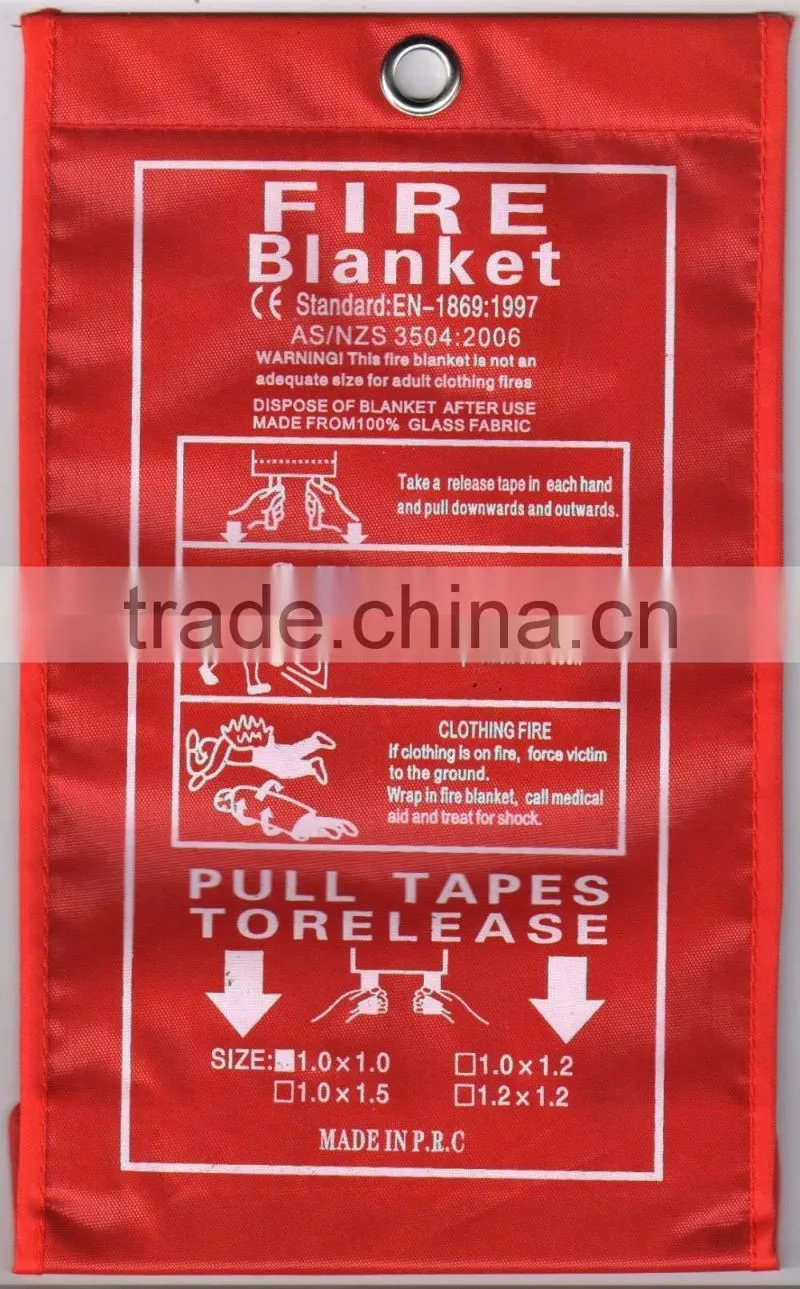 0.43mm 1M*1M fire proof glass CE approve Heat-resistant fire blanket in plastic box