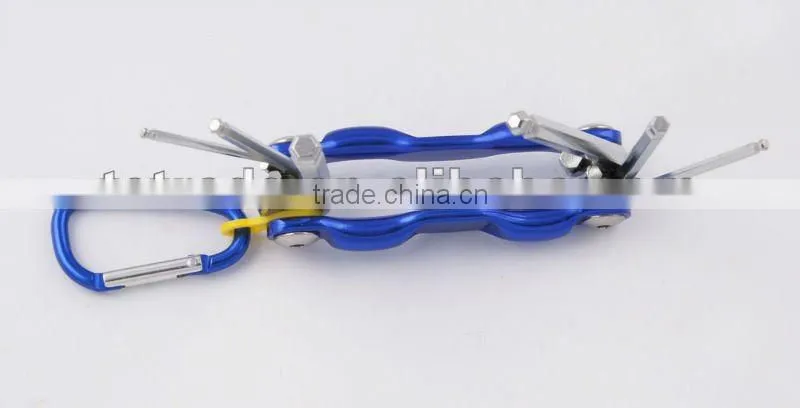 2014 new Stock pocket mini multi aluminium oxide promotion bike keychain tools 604-6A