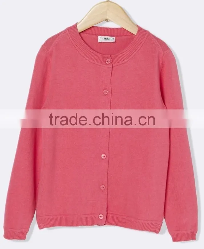 High Quality 100% cotton Round neckline stylish children cardigan (BKNB25)