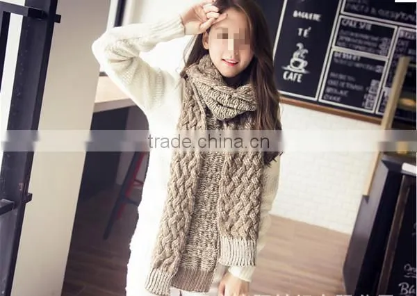 Latest design super long and super warm 3color choice men and women acrylic fashion neckwear muffler