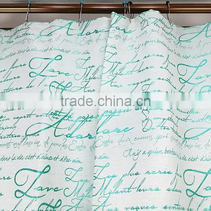 Custom British Letter Jacquard Hookless Shower Curtain for Hotel,Bath room