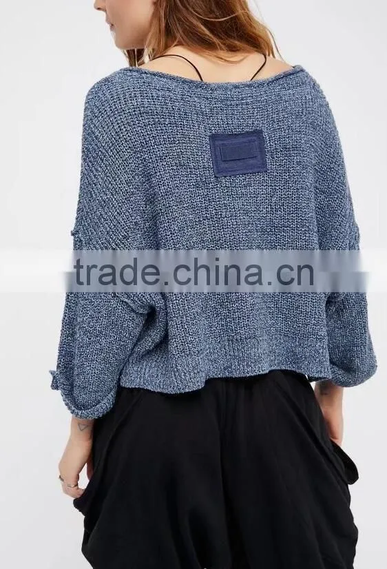 Runwaylover 127 New Style 2017 Ladies Deep V-Neck Loose Knitted T-Shirts