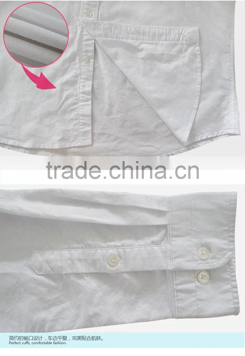 2017 Formal white new Brand Autumn Oxford button- down collar mens slim fit warm fashion shirt