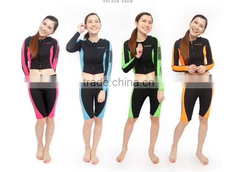 2017 high quality warm diving suit long sleeve wetsuits for women