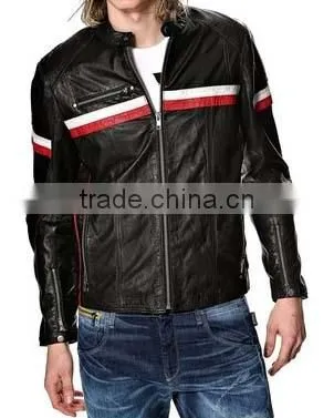 NEW MEN BIKER LEATHER JACKET