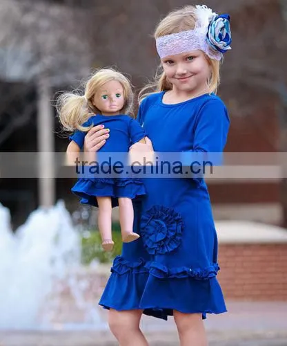 Best Selling Reliable China Supplier Soft Cotton Smocked Triple Ruffle Pants Winter clothing girl halloween ruffle dress