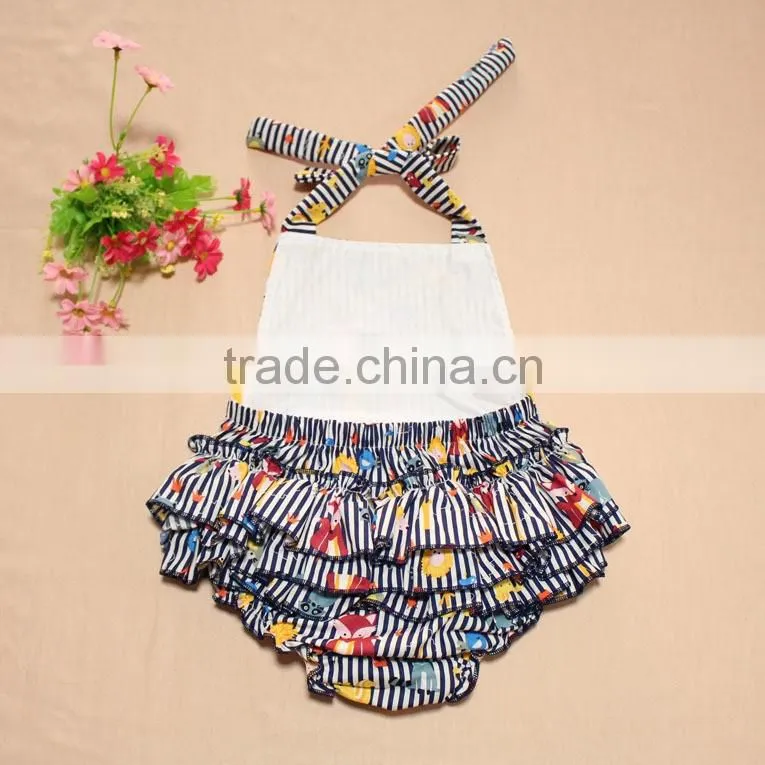Summer Ruffles Cotton Rompers Infant Girls Outfit