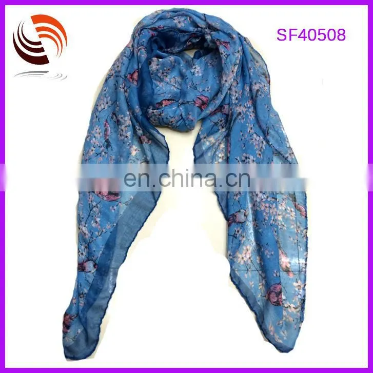 Yiwu factory wholesale fashion fashion muslim women knitted flower scarf brand hijab scarf