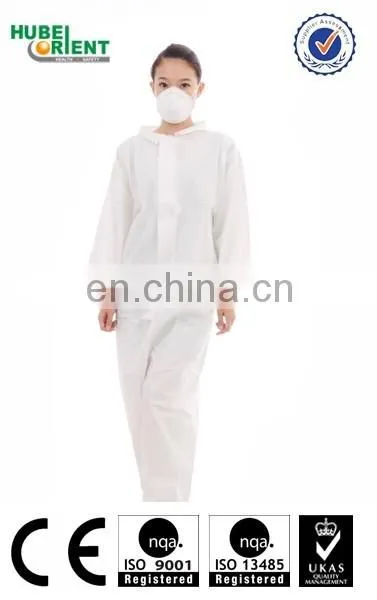 Safety pp nonwoven disposable coverall without hood