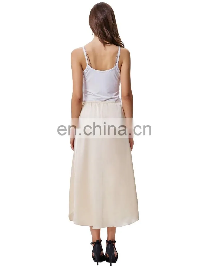 Kate Kasin Women's 35" Comfortable Champagne Satin Waist Slip Half Slip Undergarment KK000264-2
