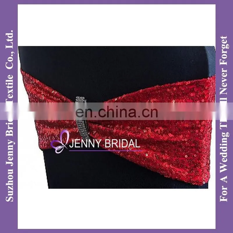 SH050G bow tie size ribbon sequin bow for chair sequin chair band