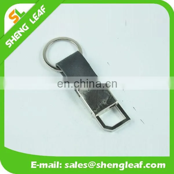 Leather car custom keychian with metal keyrings
