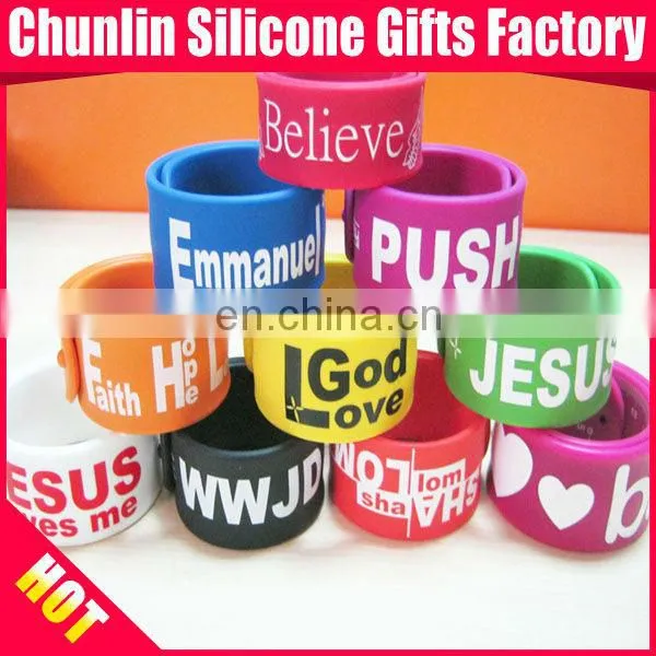 Segmented Printed Silicone Slap Bracelets
