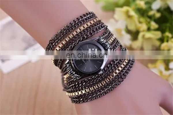Newest style chain bracelet watch gold watch