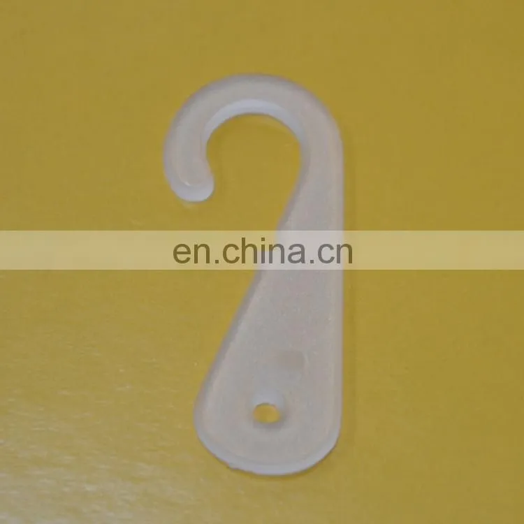 Plastic j hook for glove