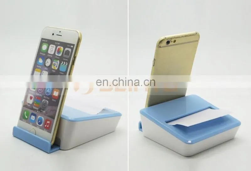 Colorful Mobile Phone Stents Sticky Note Box Removable Sticky Notes Box With Phone Stand