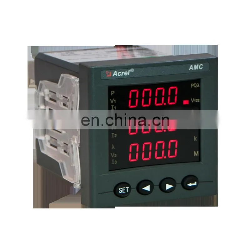 3 phase 4 wire amp volt power meter LED AMC72-E4/KC with rs485 commnucation