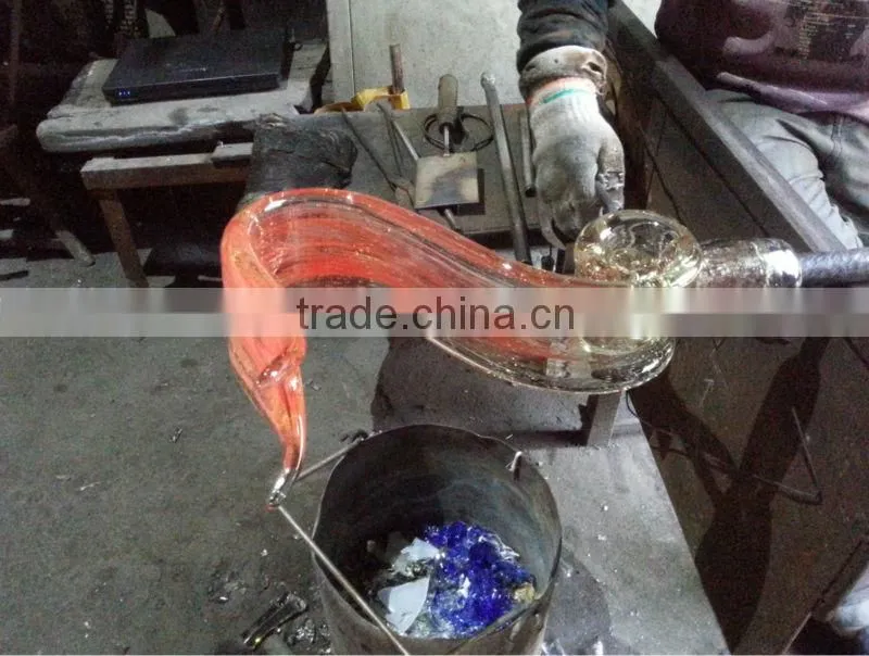 Blue Color Art Blown Glass Chandelier Light Fixture