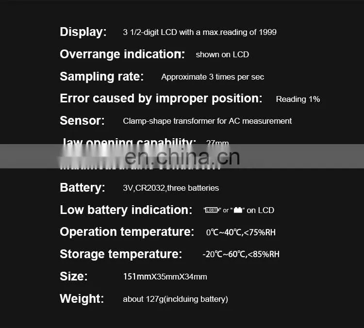 Allosun Handheld clamp meter digital AC DC Volt AC Amp OHM LCD Audible Diode Tester Portable Handheld Clamp Multimeter