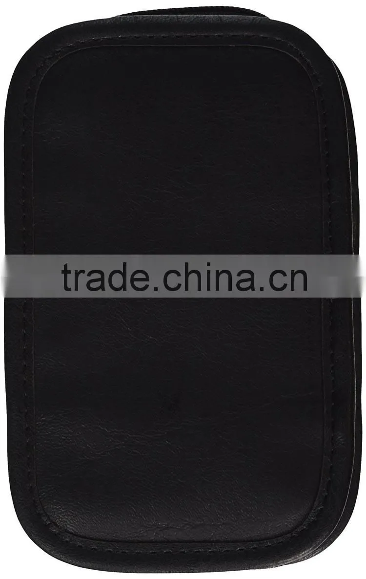black essential oil portfolio case,soft leather essential carrying case, high quality OEM essential oil carry case bag