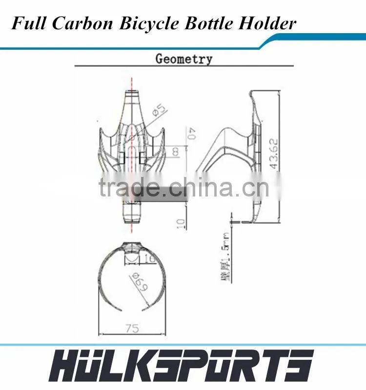 3K Clear Bicycle Accessories China Carbon Bottle Cage Bottle Holder