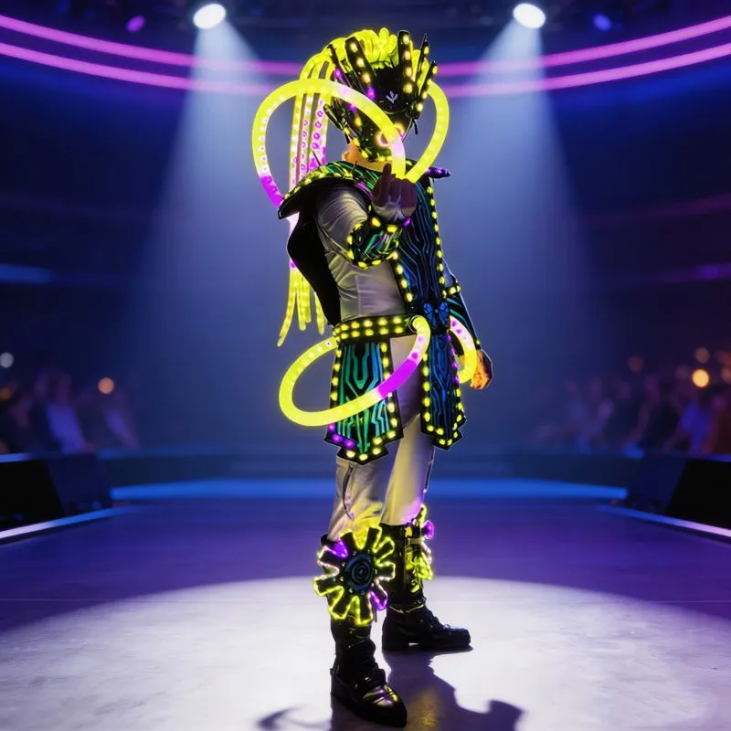 LED Light Up Cyborg Robot Predator Costume (4)