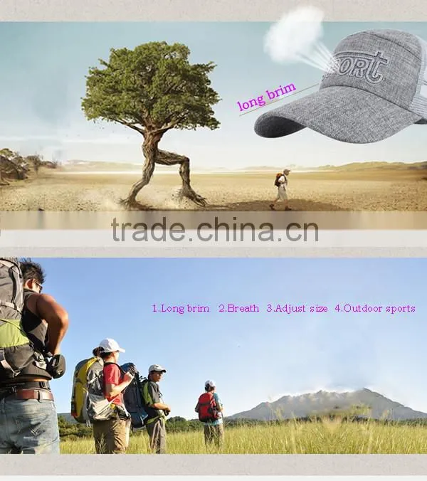 5 Panel Mesh Long Brim Wholesale Baseball Cap Hats Holder / Cap and Hats
