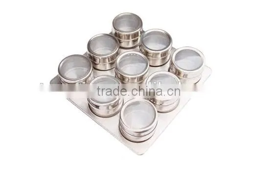 Magnetic Mini Stainless Steel Spice Jar set of 9