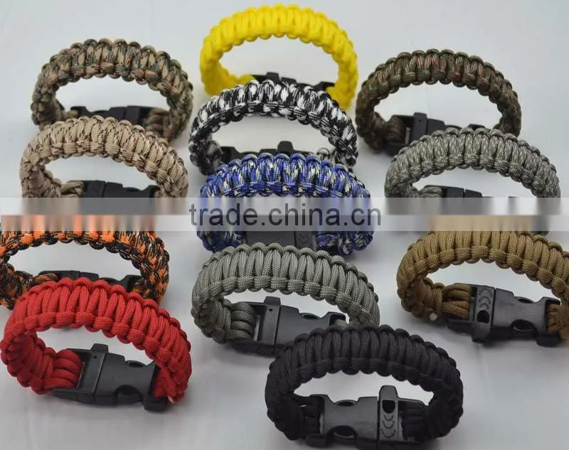 fashion paracord survival bracelet with compass