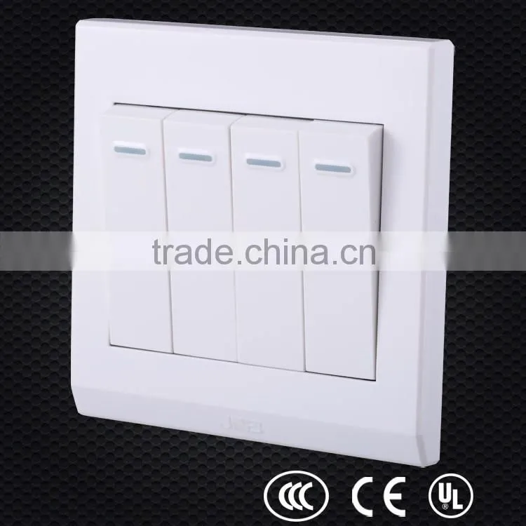 PC material white 4 gang power outlet, level switch, 4-way toggle switch