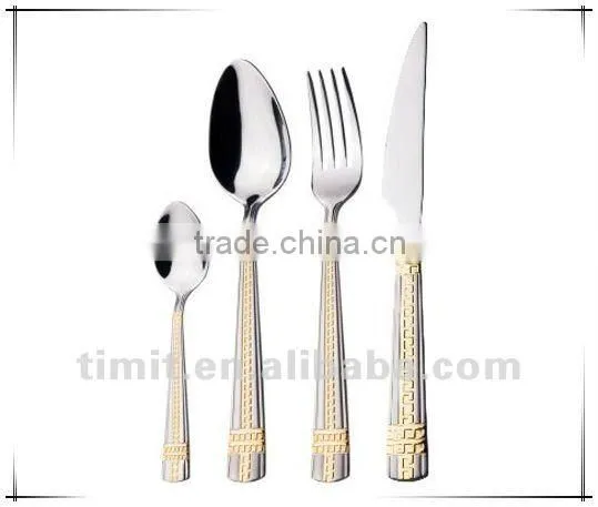 Mirror Polishing Dishes Dinnerware Flatware Set