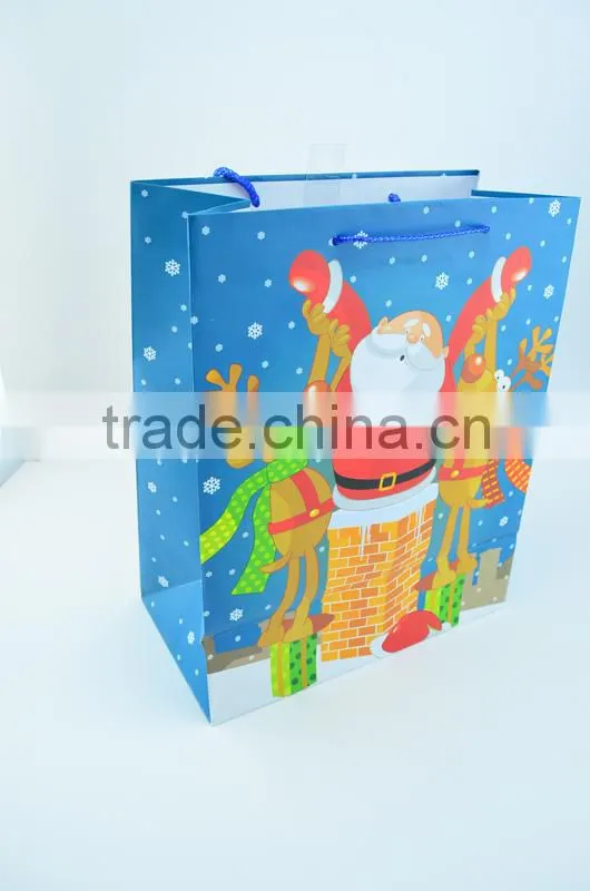 Christmas shopping bags with Santa Claus