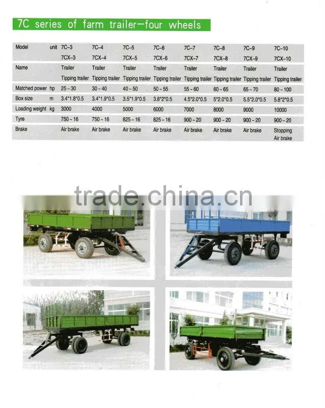 1 ton tractor trailer for walking tractor