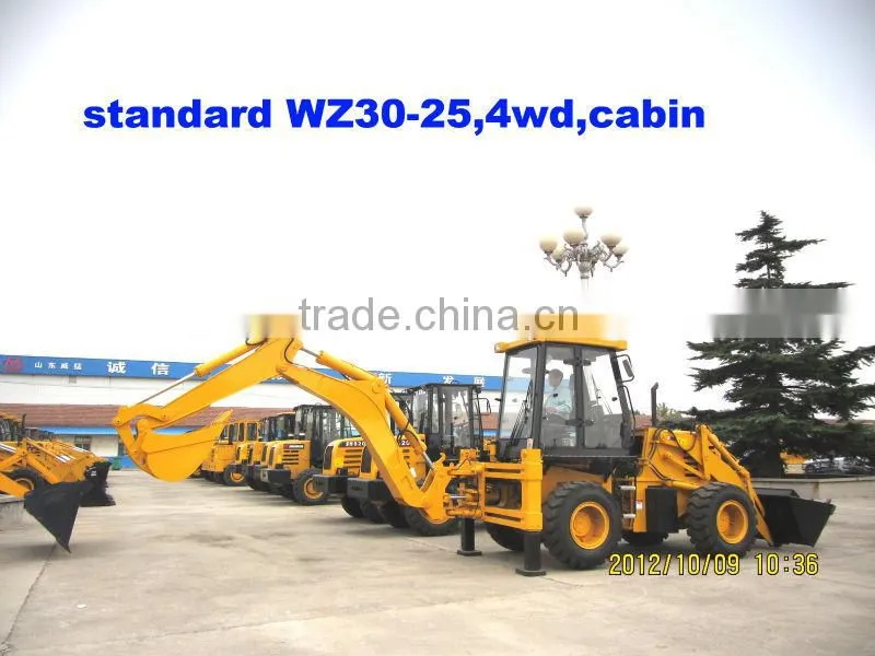 WZ30-25 Backhoe loader 7600KGS with cummins engine,4WD,CE paper