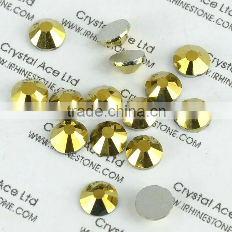 Wholesale Crystal rhinestone lead free Aurum colour bulk non hot fix rhinestones for for nail art or face