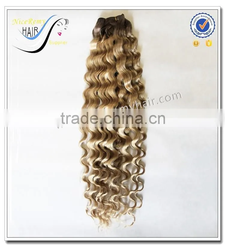 Top Quality Fast Delivery Wholesale Blonde Wavy Deep Curly Ombre Weave 100 Virgin Human Hair