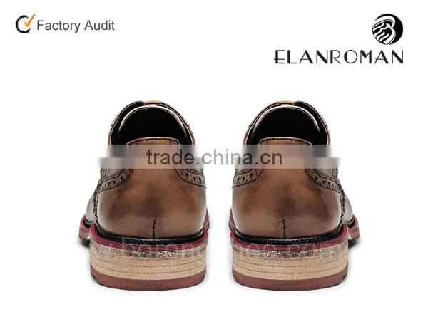Brogue style leather dress formal shoes for men shoes wingtip shoes in china